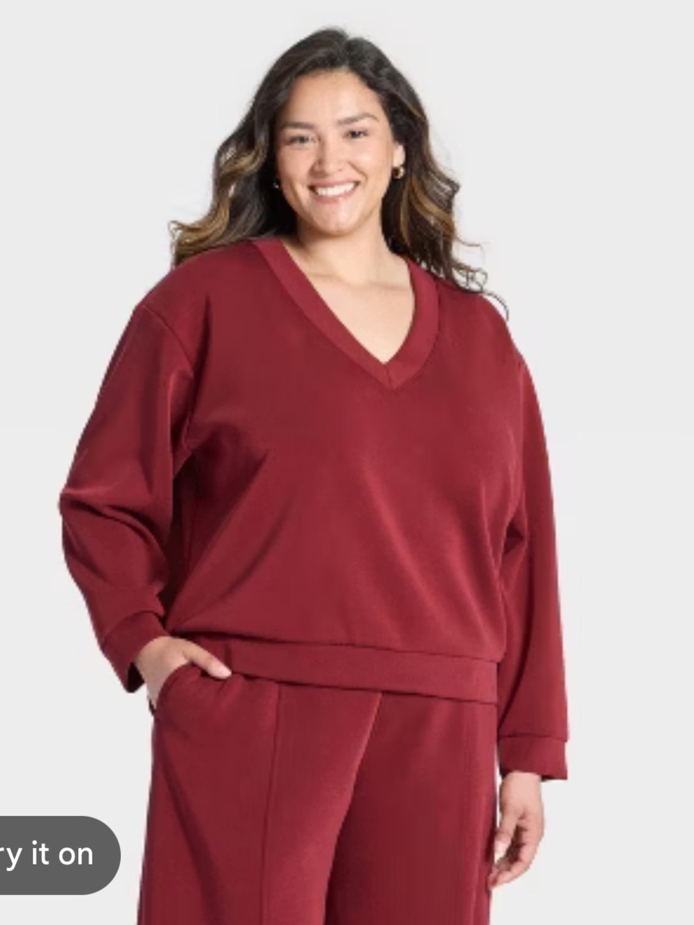 Women Sandwash Sweatshirt - A
New Day Burgundy size XXL